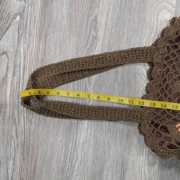 Handcrafted Brown Crochet Tote Bag - Picture 8 of 11